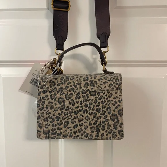 Betsey Johnson Leopard Print Crossbody Bag Cowboy Boot Charm New with Tag VIRAL - Picture 9 of 9
